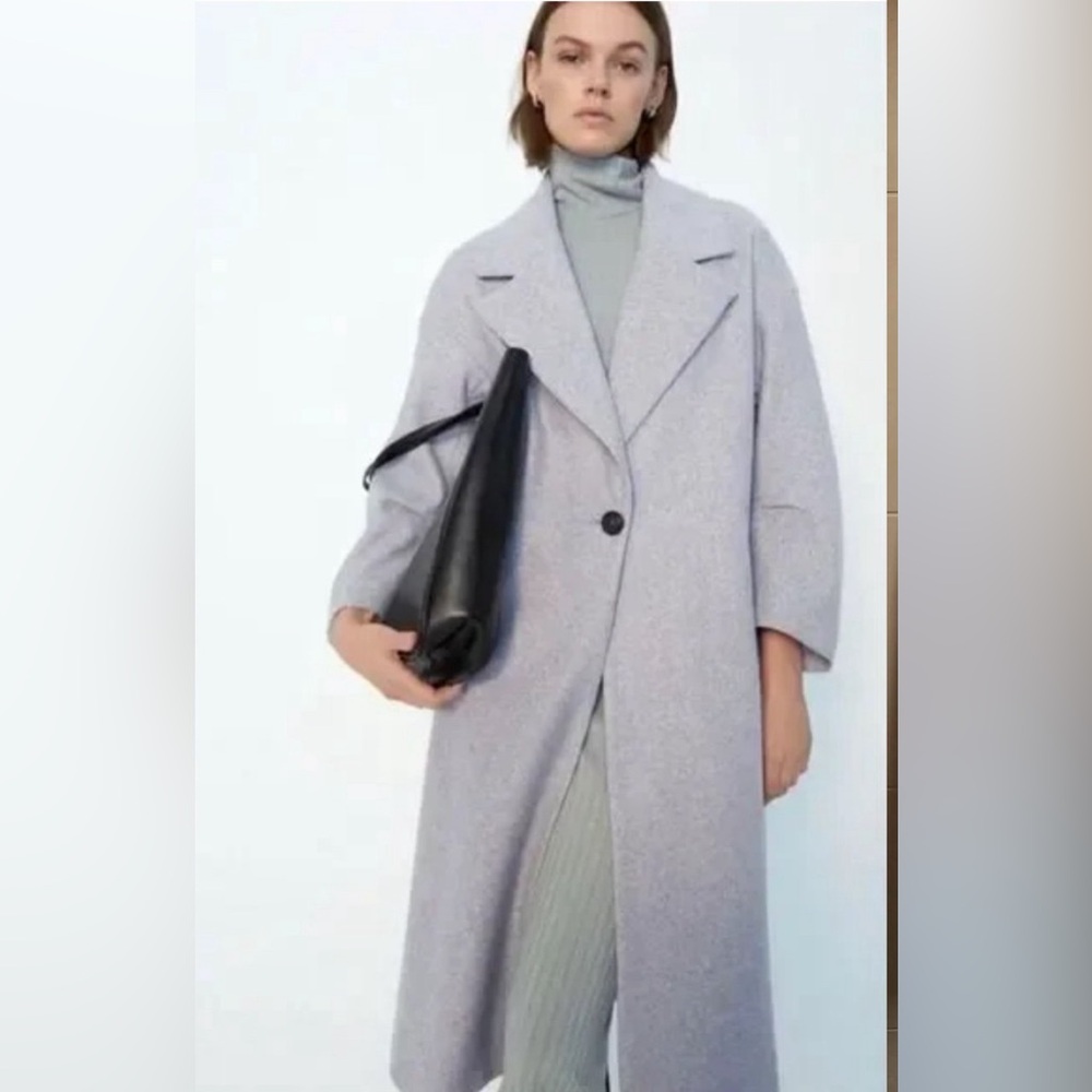 Zara oversize coat BNWOT light heather grey size small